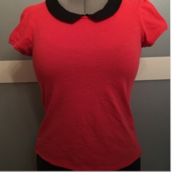 Free People Tops - Free People Cotton Red /Black Tees Short Sleeve Size M/M